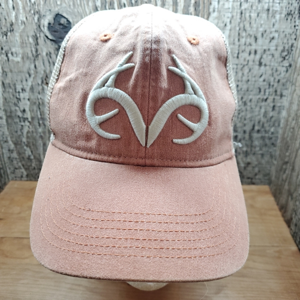 Realtree Structured Baseball Hat Cap Orange Khaki Small/Medium New With Tags
